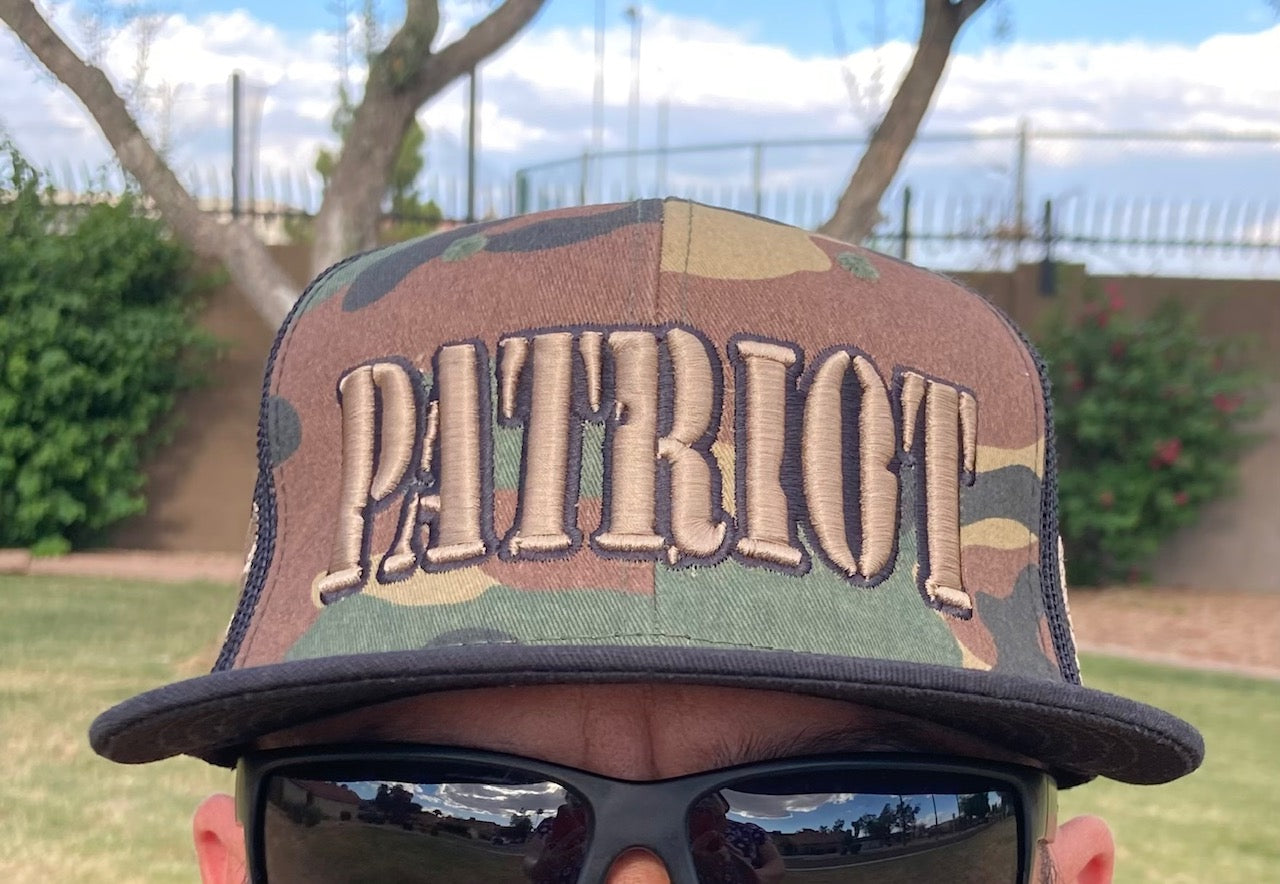 PATRIOT WOODLAND CAMO Flatbill MESHBACK SNAPBACK